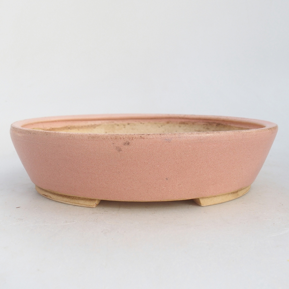Bonsaischaal van keramiek 18,5 x 16,5 x 4 cm, roze