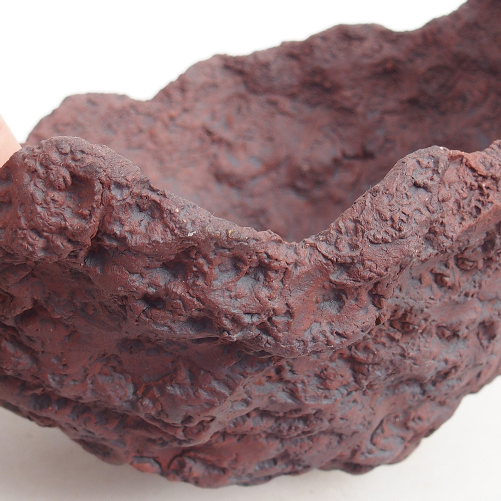 Keramische schaal 19 x 17 x 16 cm , kleur bruin