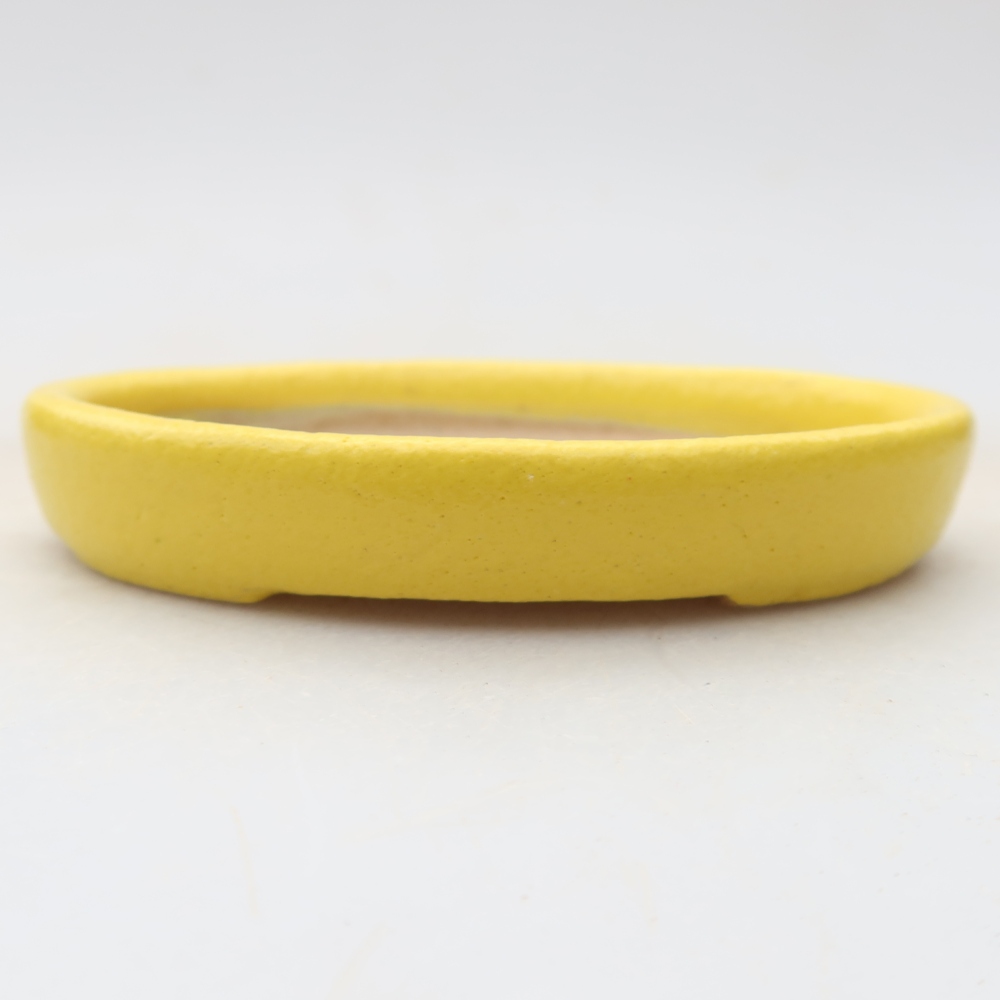 Keramische bonsaischaal 8 x 6 x 1 cm, kleur: geel