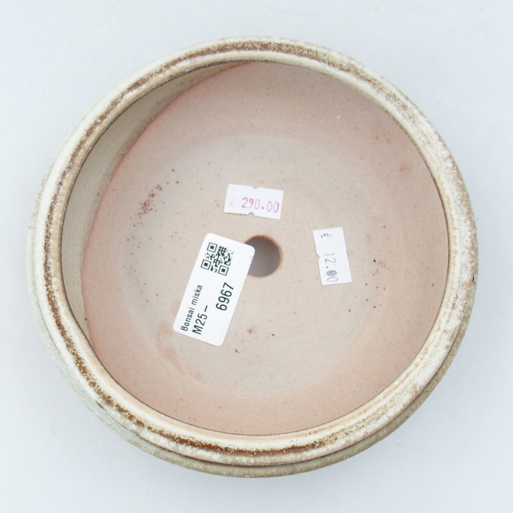 Bonsaischaal van keramiek 26 x 26 x 8 cm, kleur rood