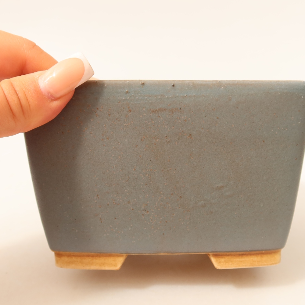 Keramische bonsaipot 13 x 13 x 8 cm, kleur: blauw