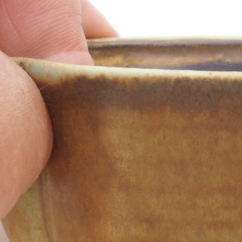 Bonsaischaal van keramiek 7,5 x 7 x 3,5 cm, bruin