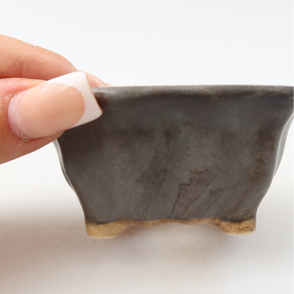 Keramische bonsaipot van 7,5 x 7 x 3,5 cm, kleur: blauw
