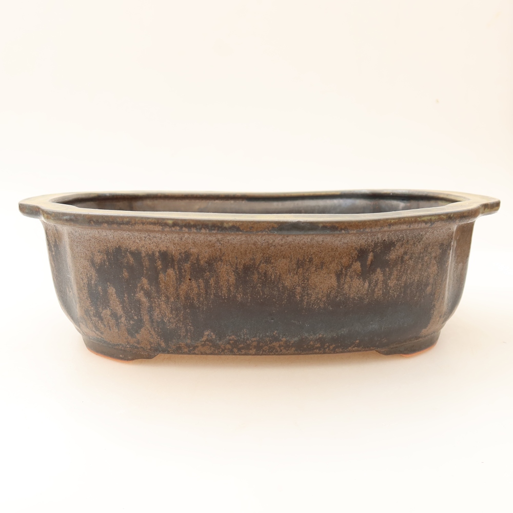 Keramische bonsaipot 24,5 x 21 x 7,5 cm, kleur bruin