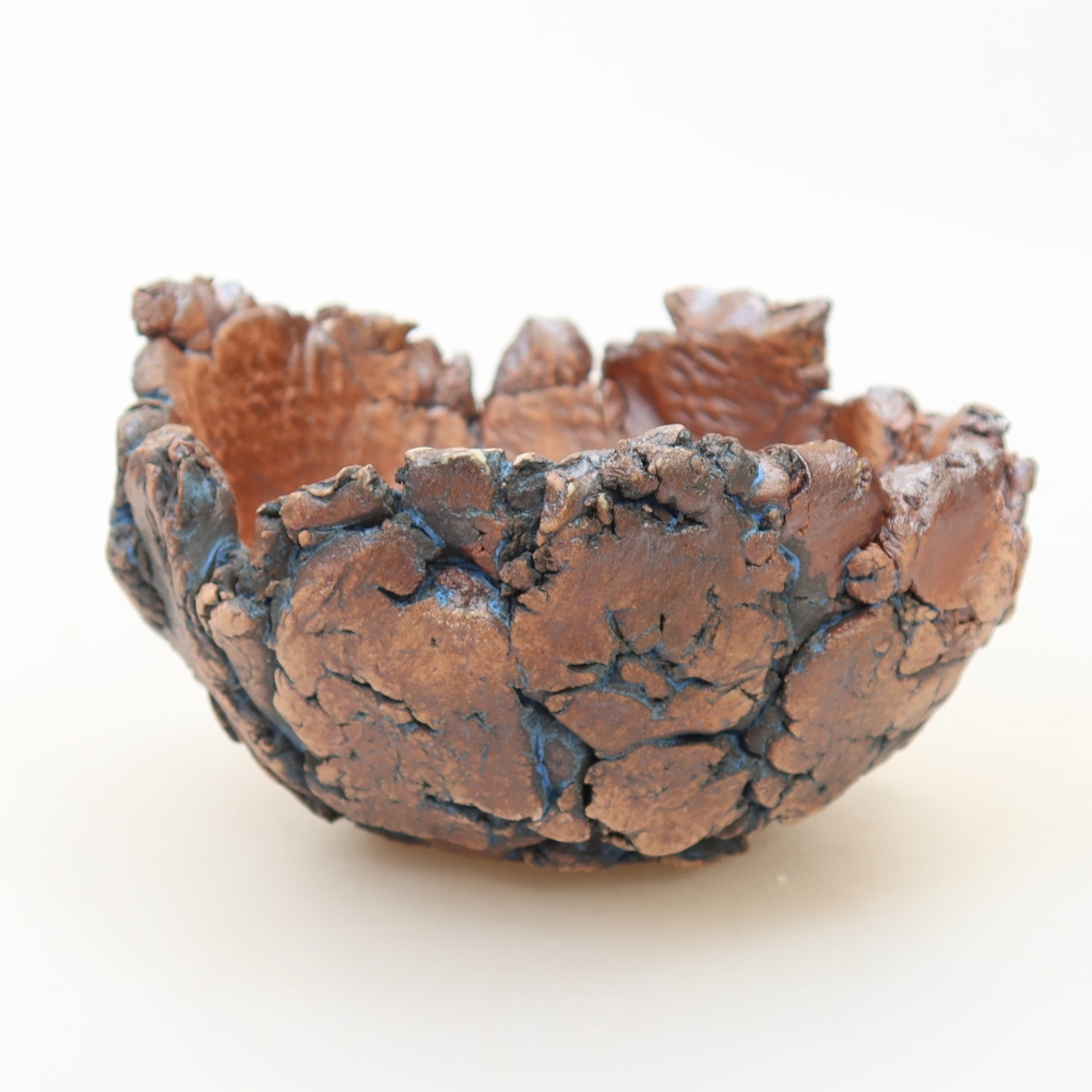 Keramische schaal 11 x 10,5 x 6 cm, kleur: blauw