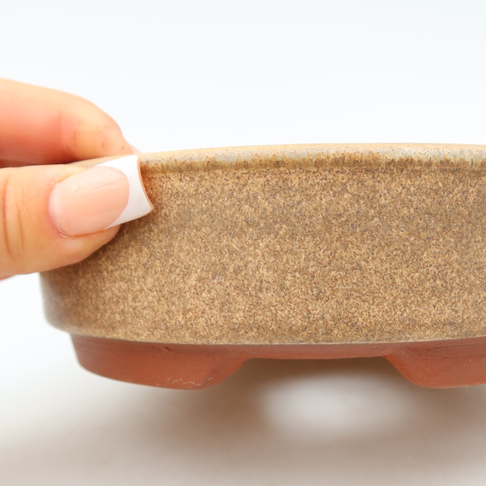 Keramische bonsaischaal 15,5 x 15,5 x 4,5 cm, kleur bruin