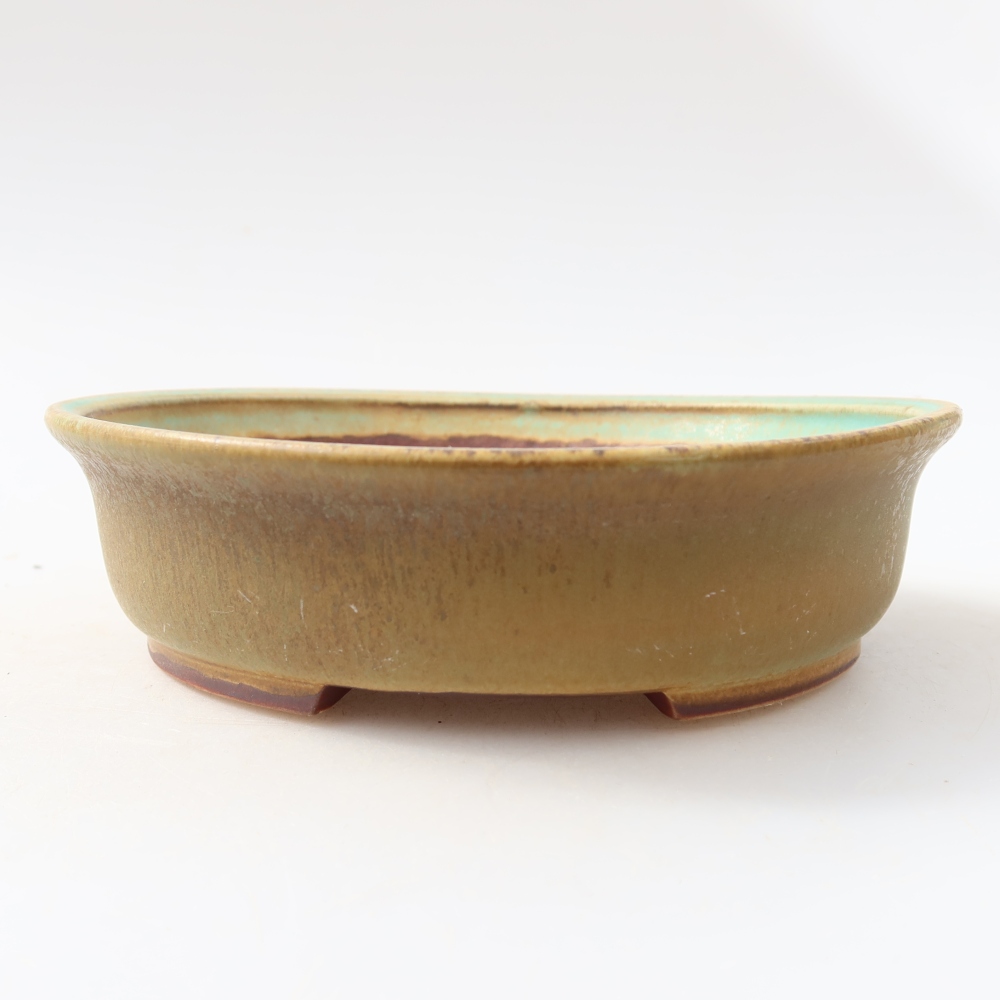 Keramische bonsaipot 15,5 x 14,5 x 4 cm, kleur groen