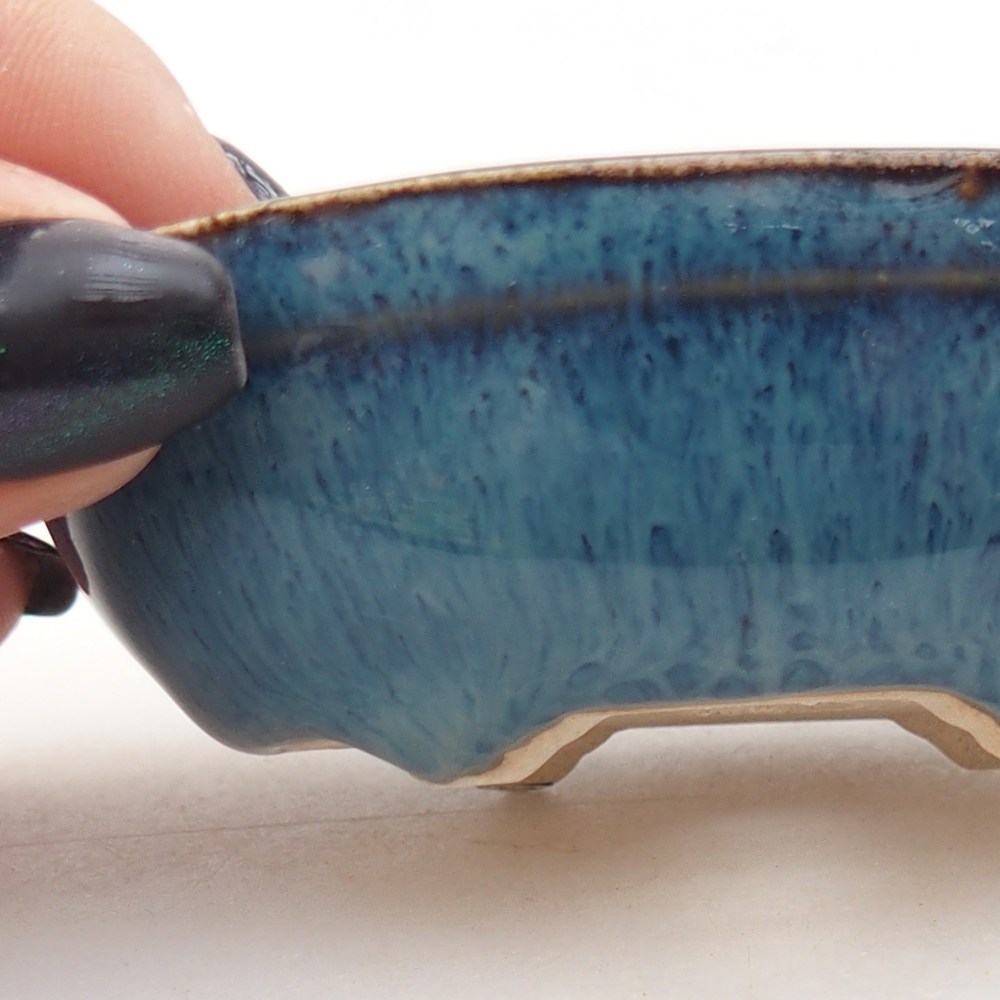 Mini bonsaischaal 7,5 x 5 x 2,5 cm, kleur blauw