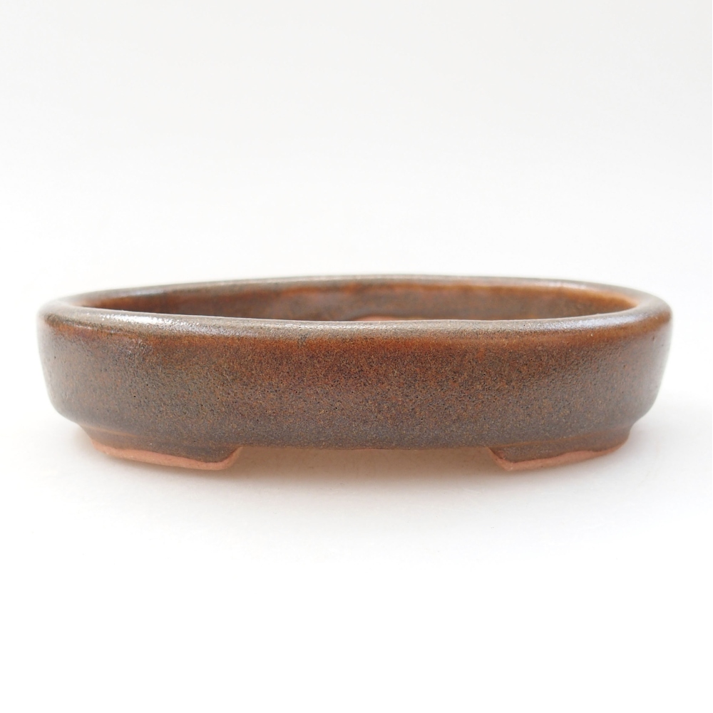 Bonsaischaal van keramiek 11,5 x 9 x 2,5 cm, bruin