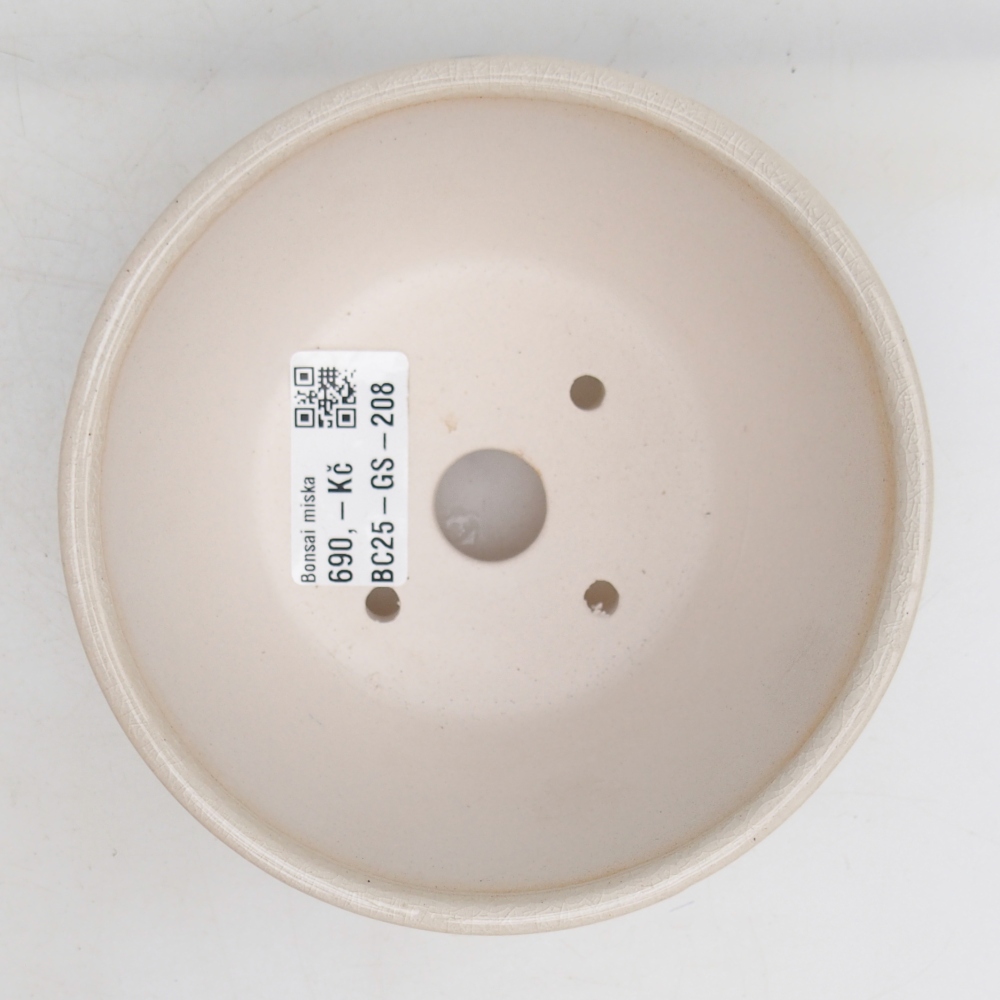 Bonsaischaal van keramiek 12 x 12 x 6,5 cm, kleur blauw-wit