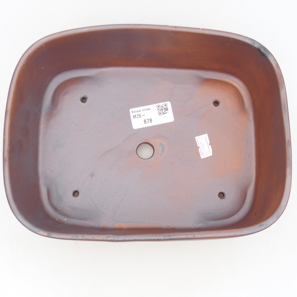 Bonsaischaal van keramiek 23,5 x 18 x 7,5 cm, metaalkleur