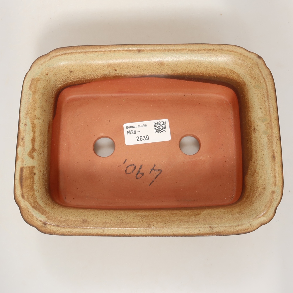Keramische schaal  20 x 15,5 x 6 cm, kleur bruin