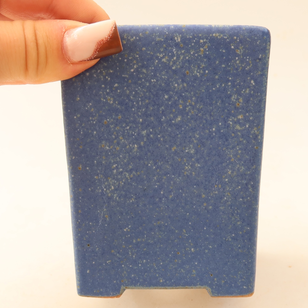 Keramische bonsaipot 7,5 x 7,5 x 10 cm, kleur: blauw