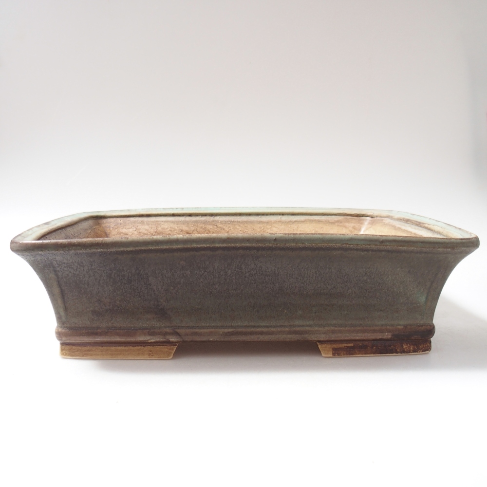Bonsaischaal van keramiek 29 x 24 x 8 cm, groen