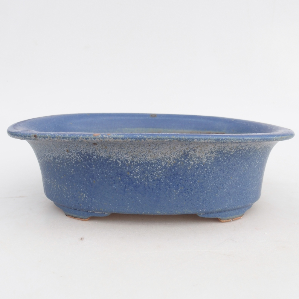 Bonsaischaal van keramiek 22,5 x 18,5 x 7 cm, kleur blauw
