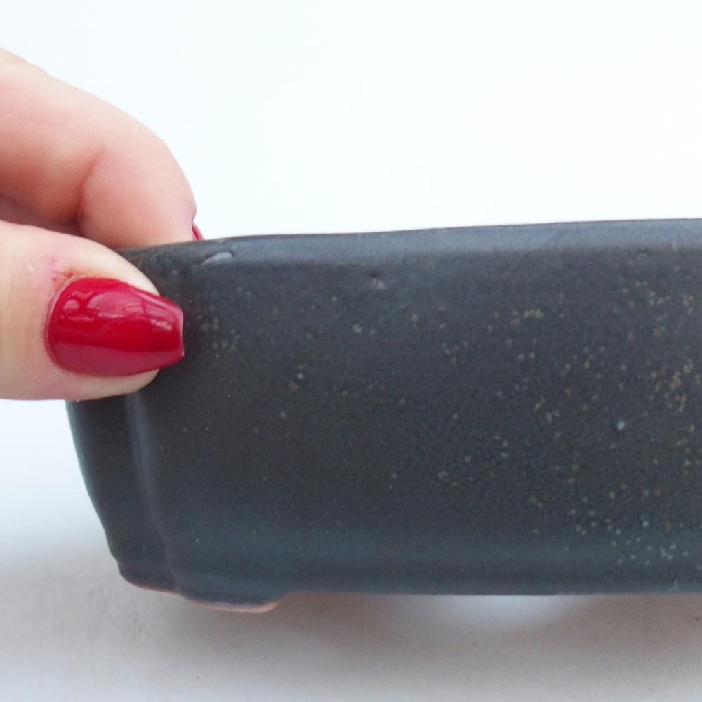 Bonsaischaal van keramiek 26 x 26 x 8 cm, kleur rood