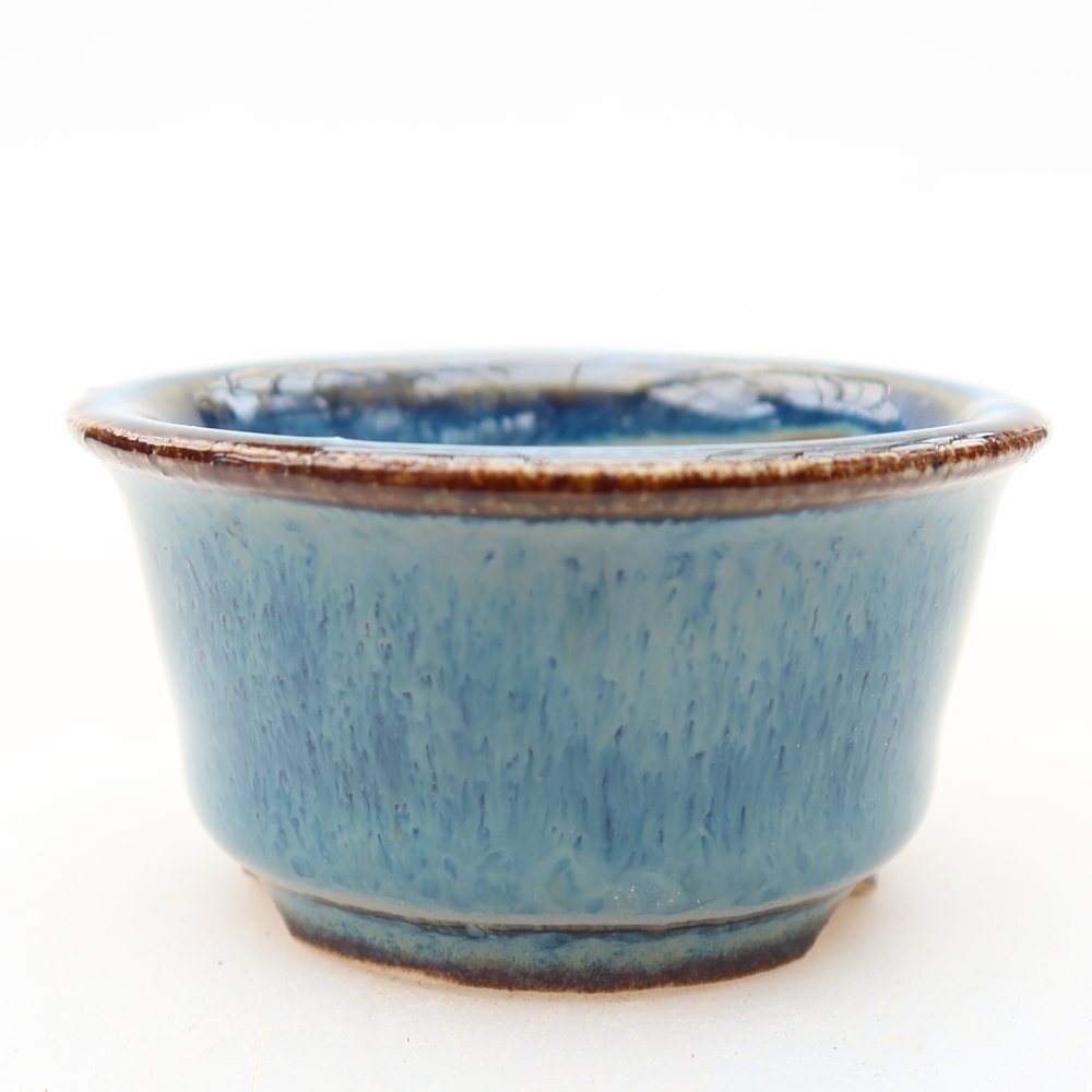 Keramische bonsaipot 4,5 x 4,5 x 3 cm, kleur: blauw
