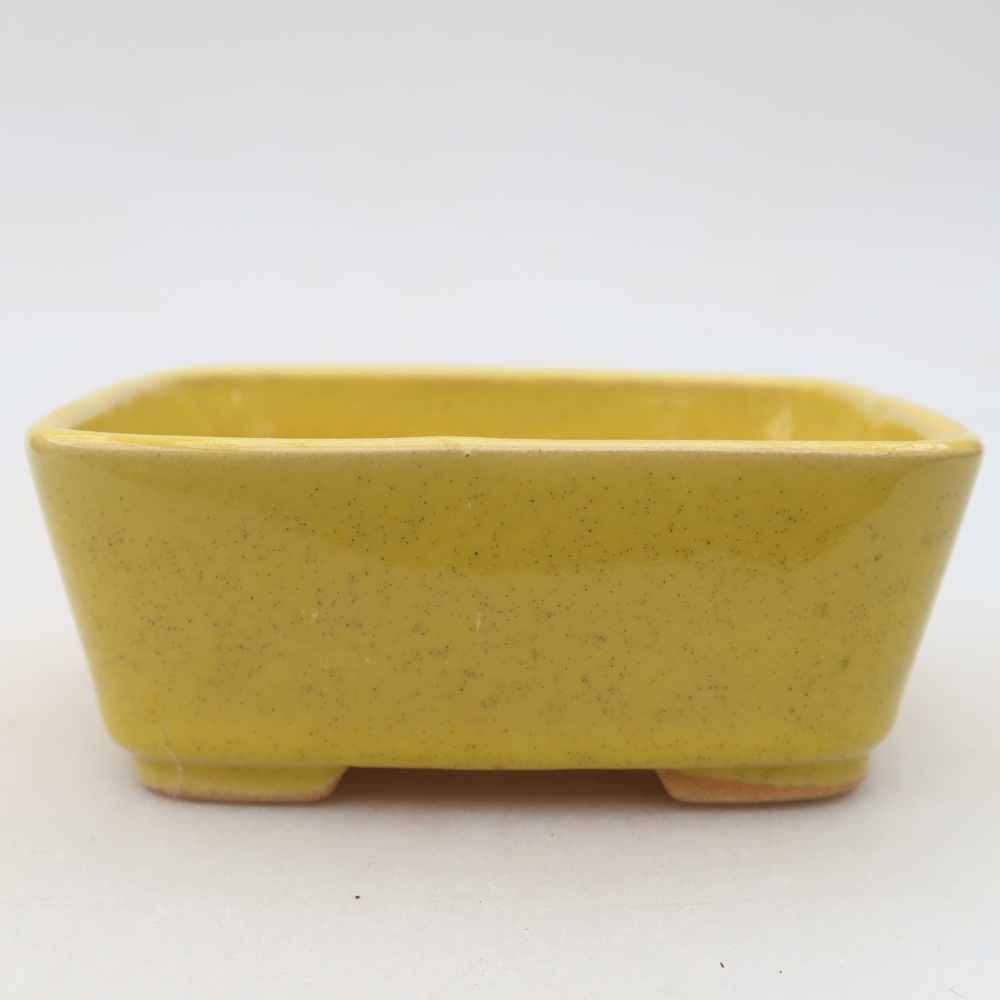 Keramische bonsaipot 10,5 x 8,5 x 4 cm, kleur: geel