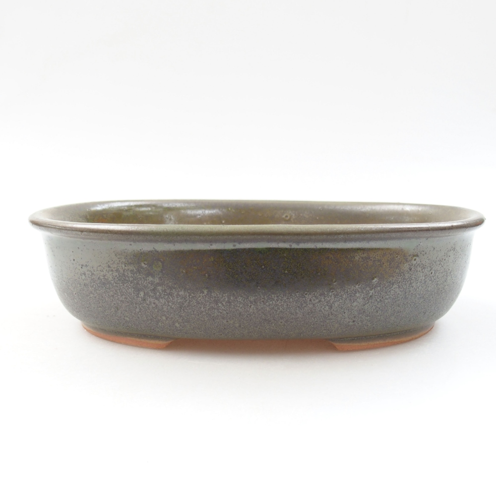 Bonsaischaal van keramiek 22 x 17 x 5 cm, groen