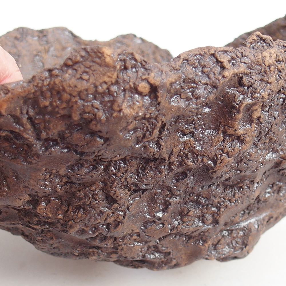 Keramische schaal 19 x 16 x 14 cm , kleur bruin