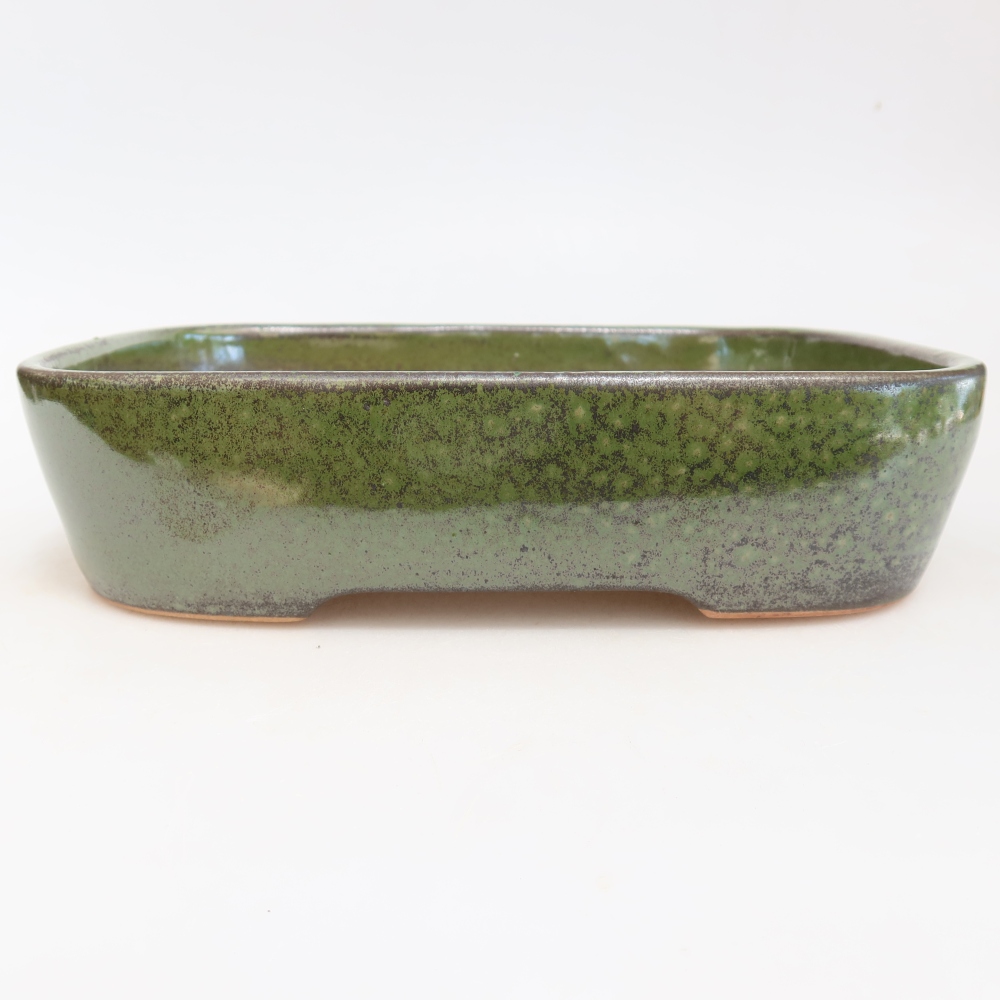 Bonsaischaal van keramiek 23 x 18 x 5,5 cm, groen
