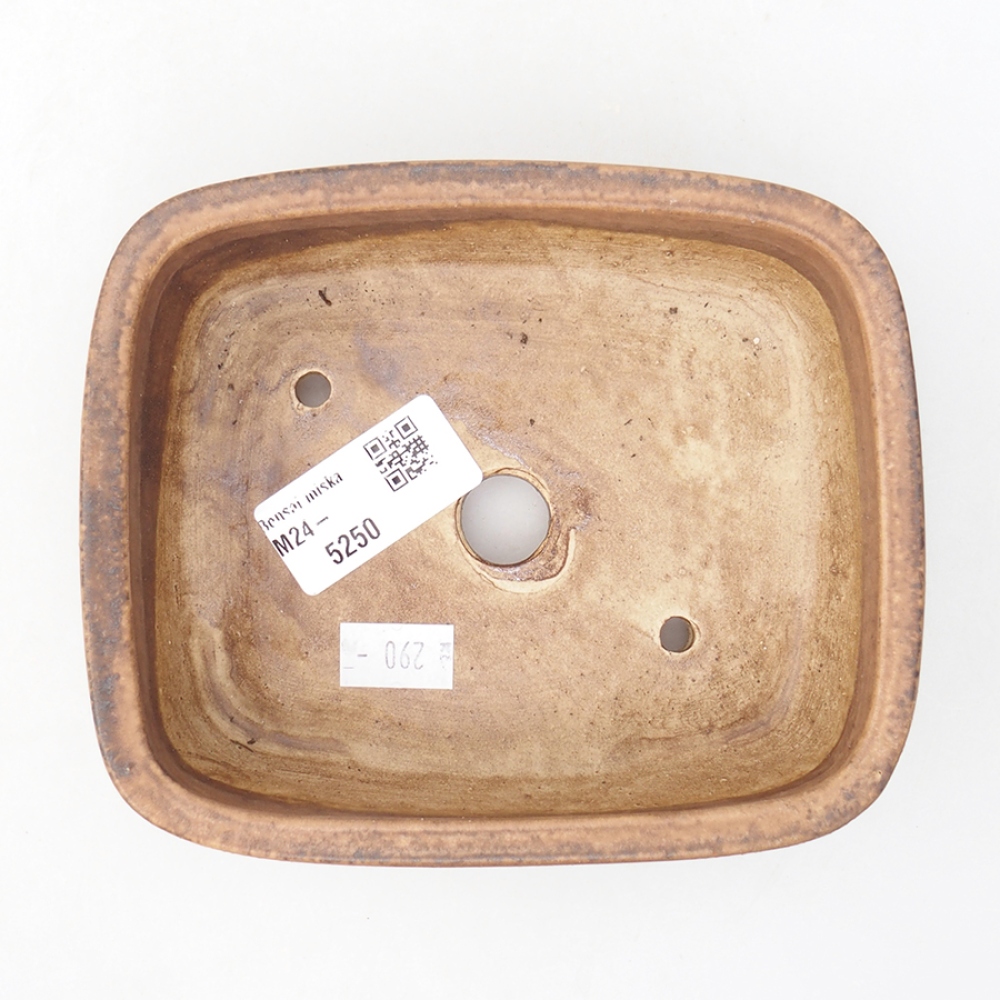 Bonsaischaal van keramiek 14,5 x 11,5 x 4 cm, bruin