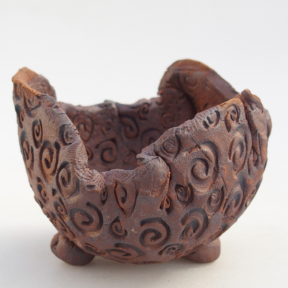 Keramisch Schelp 8 x 7,5 x 7 cm , kleur bruin