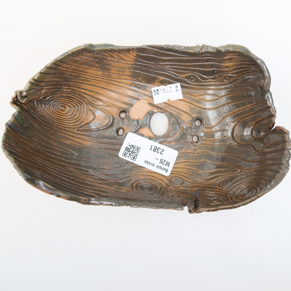 Keramische schaal  16,5 x 11 x 6 cm, kleur bruingroen