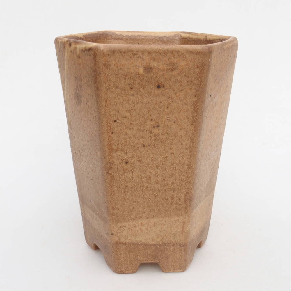 Bonsaischaal van keramiek 12,5 x 11,5 x 16,5 cm, bruin