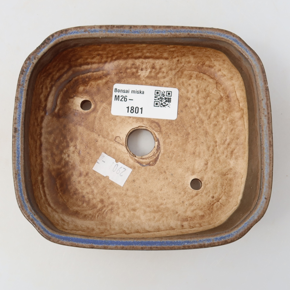 Keramische bonsaipot 14 x 12 x 4 cm, kleur: blauw
