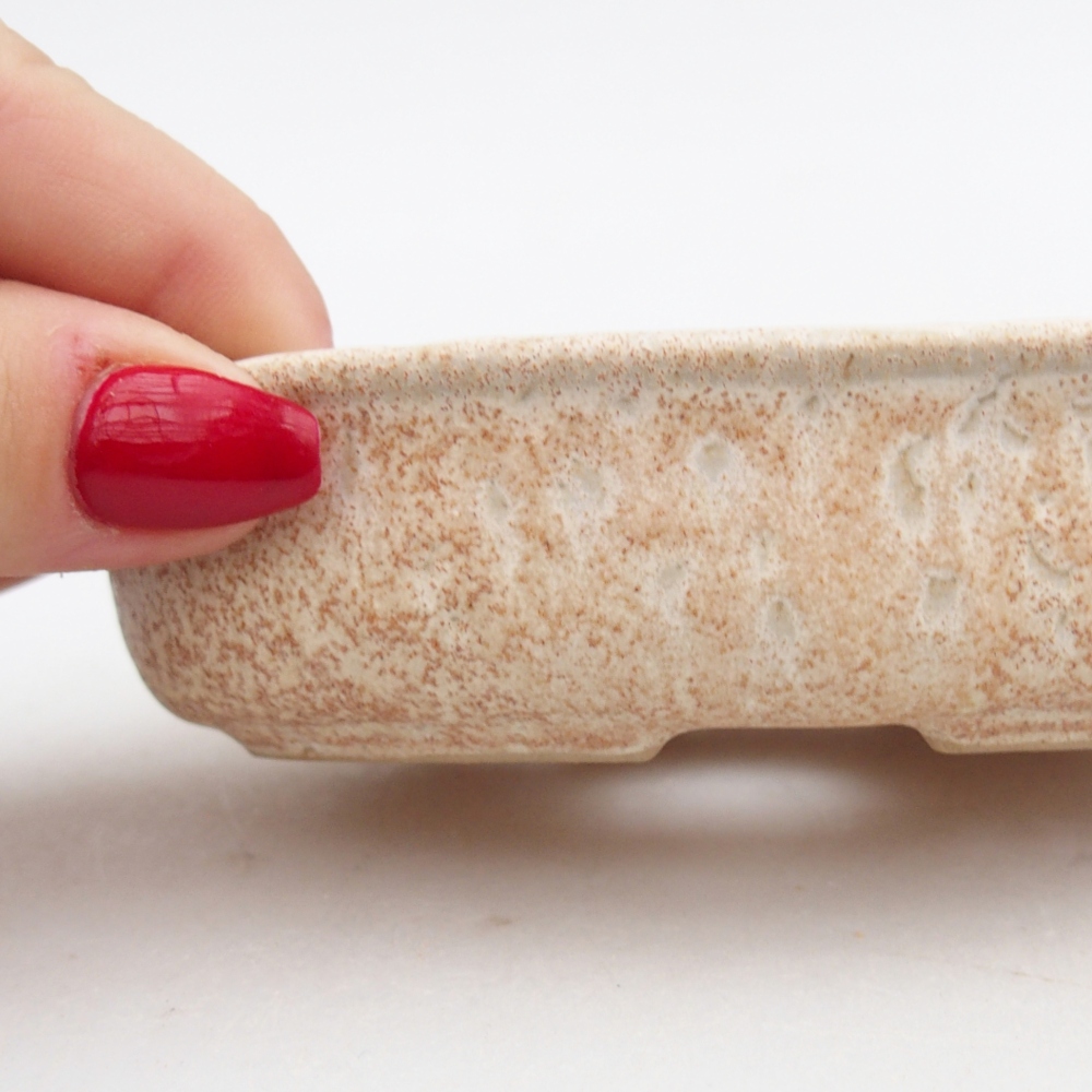 Bonsaischaal van keramiek 26 x 26 x 8 cm, kleur rood