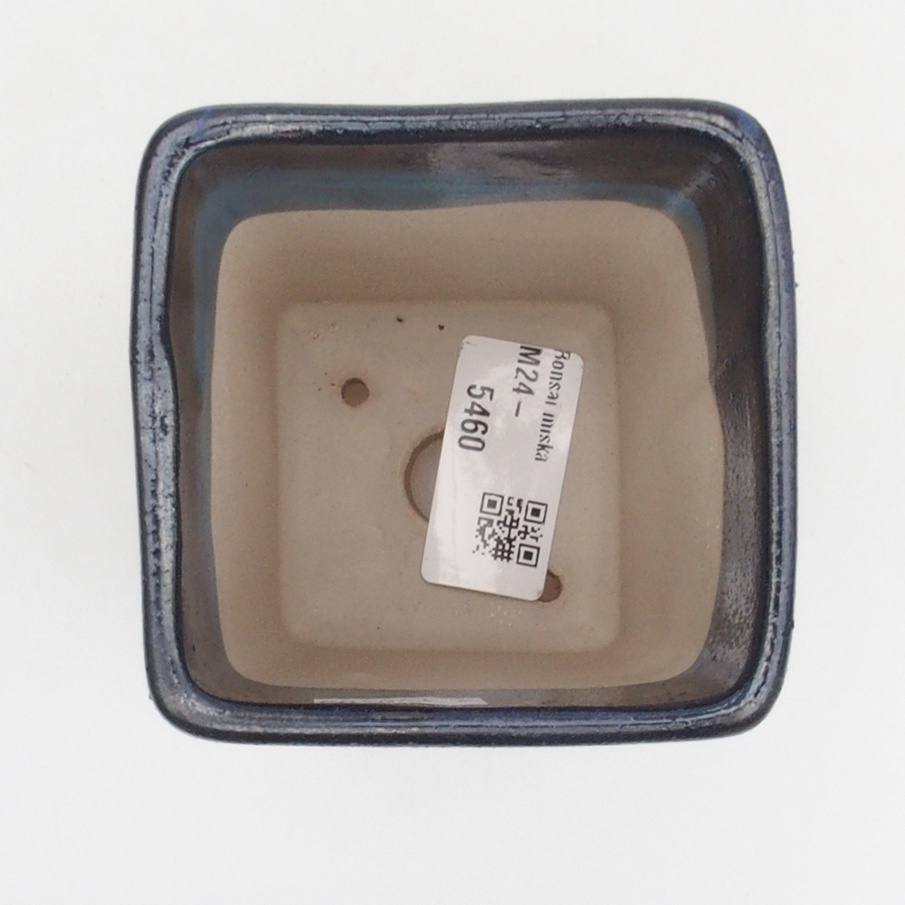 Bonsaischaal van keramiek 8 x 8 x 10,5 cm, kleur blauw