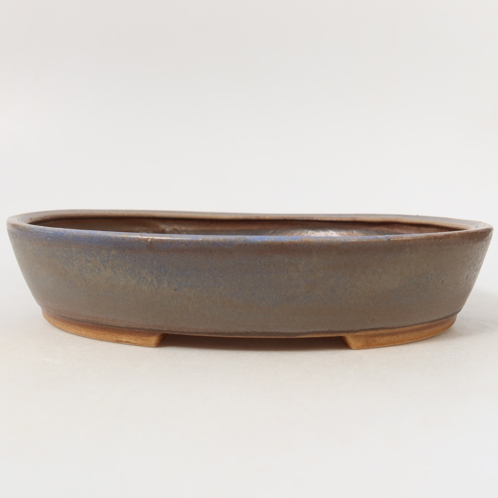Bonsaischaal van keramiek 22,5 x 20 x 4,5 cm, kleur blauw