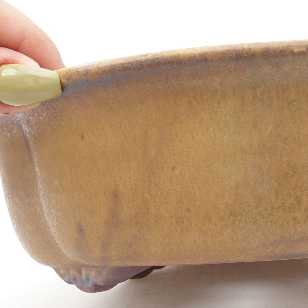 Bonsaischaal van keramiek 19 x 17 x 6 cm, groen