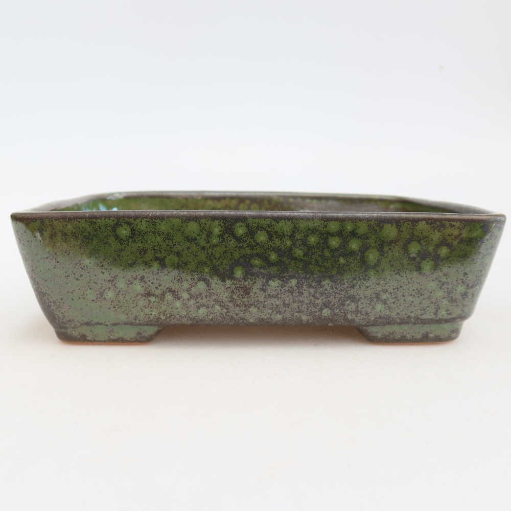 Bonsaischaal van keramiek 18 x 13 x 5 cm, groen