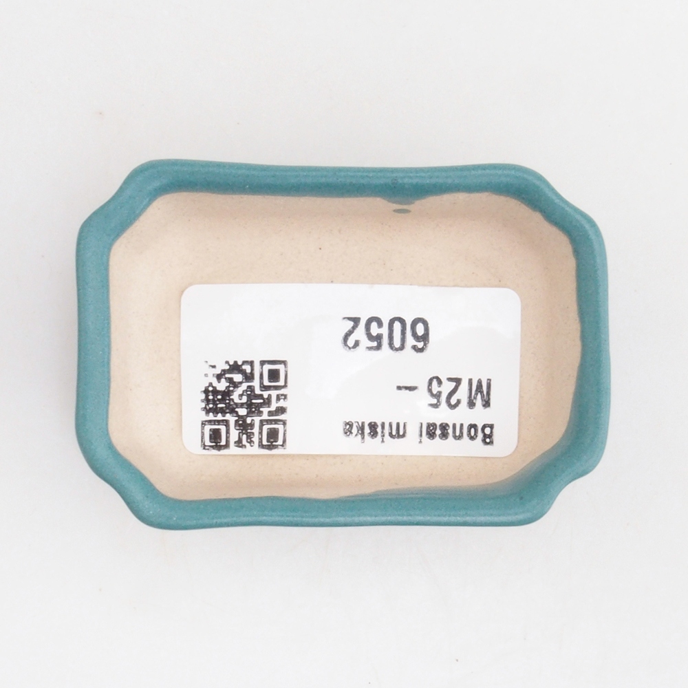 Bonsaischaal van keramiek 6,5 x 5,5 x 4 cm, kleur blauw