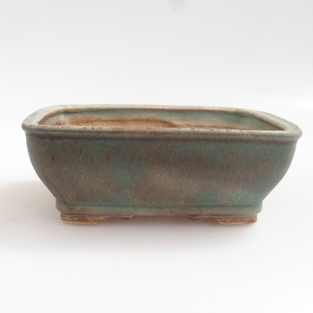 Bonsaischaal van keramiek 10 x 8,5 x 4 cm, bruin