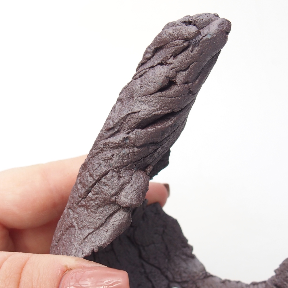 Keramische schaal 8 x 7,5 x 12 cm , metaalkleur