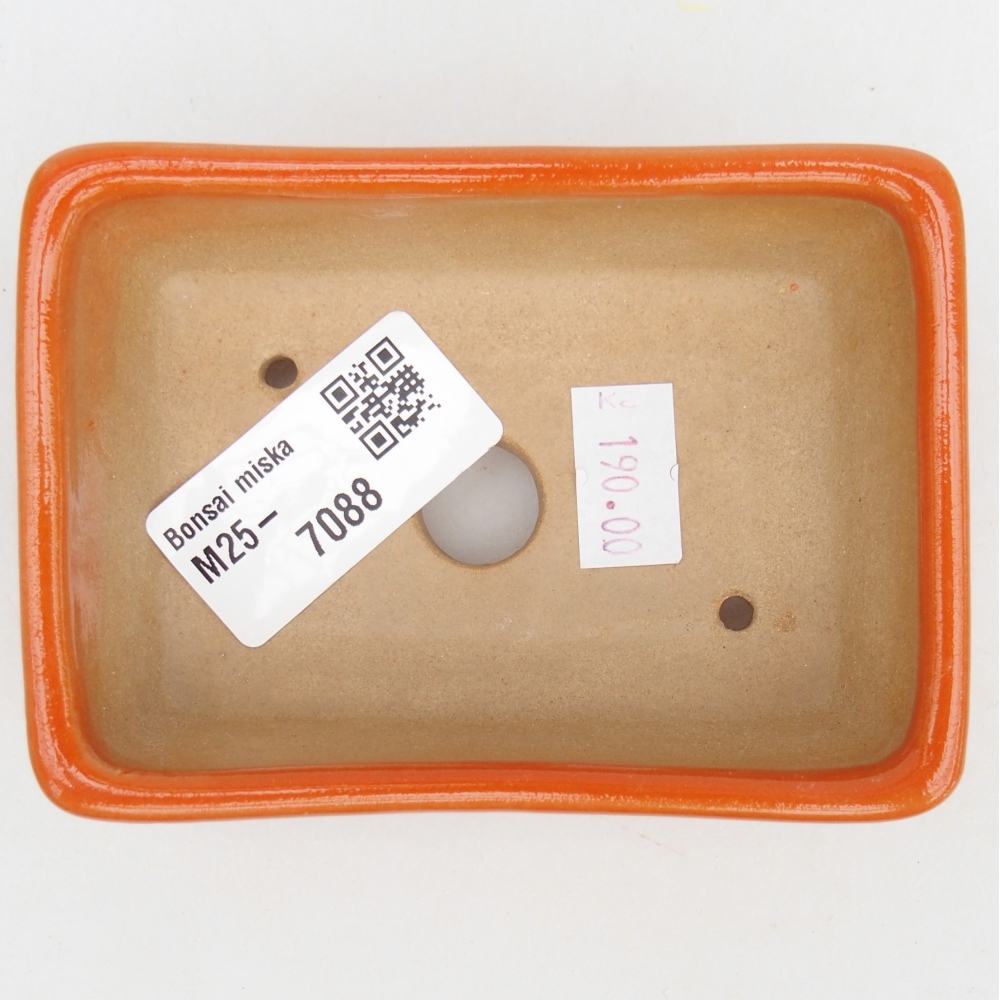 Bonsaischaal van keramiek 26 x 26 x 8 cm, kleur rood