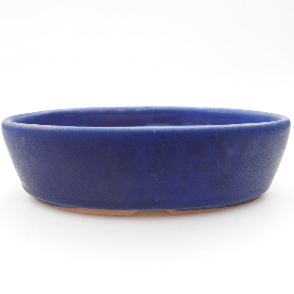 Bonsaischaal van keramiek 15 x 9,5 x 4 cm, kleur blauw