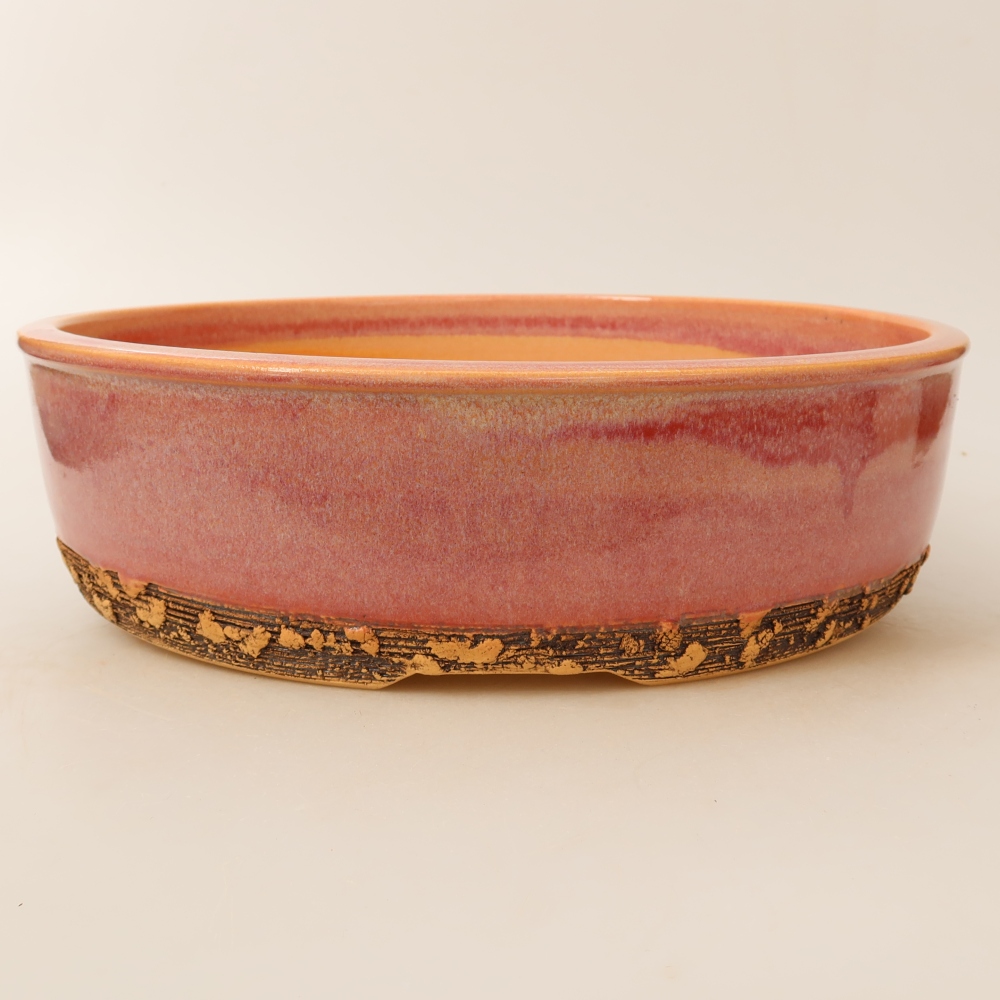 Keramische bonsaipot 27,5 x 27,5 x 7,5 cm, kleur: roze