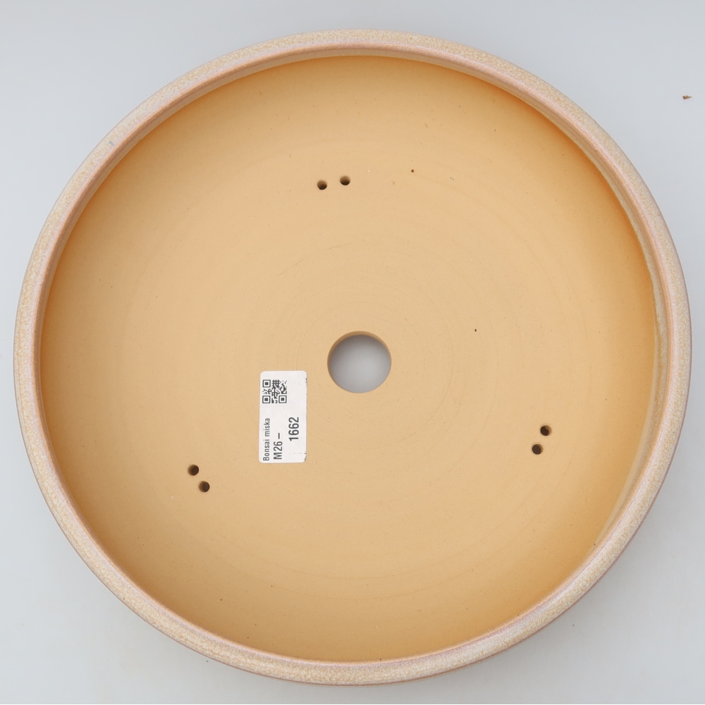 Keramische bonsaischaal 26,5 x 26,5 x 5,5 cm, kleur: beige