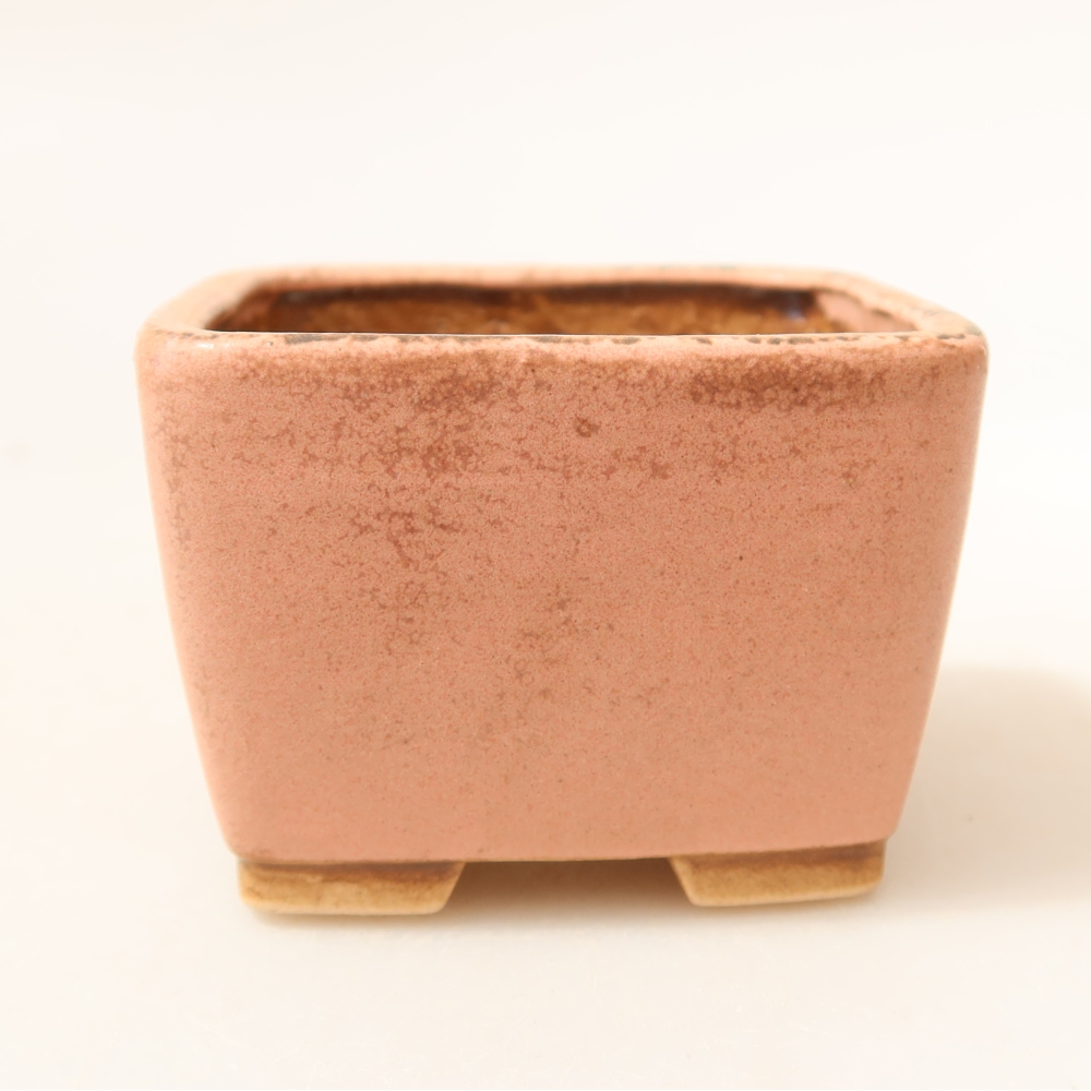Keramische bonsaipot 6,5 x 6,5 x 4,5 cm, kleur roze