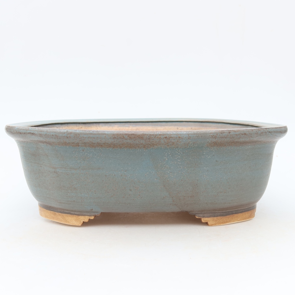 Keramische bonsaipot 25 x 21 x 8 cm, kleur: blauw