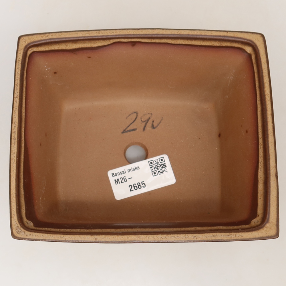 Keramische schaal  14,5 x 12,5 x 7 cm, kleur bruin