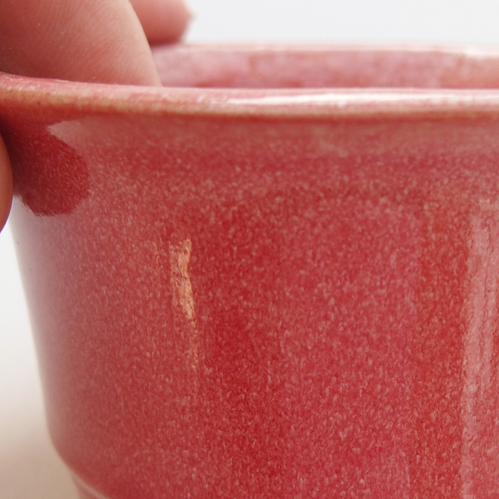 Bonsaischaal van keramiek 9 x 9 x 5 cm, kleur rood