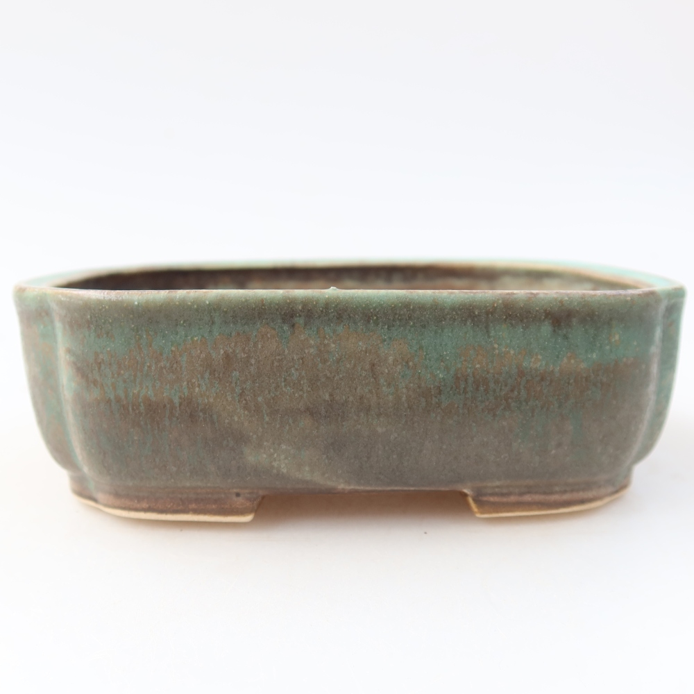 Keramische bonsaipot 13,5 x 12 x 4 cm, kleur groen
