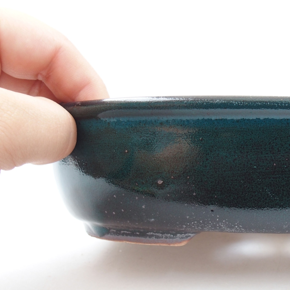 Bonsaischaal van keramiek 22 x 17 x 5 cm, groen