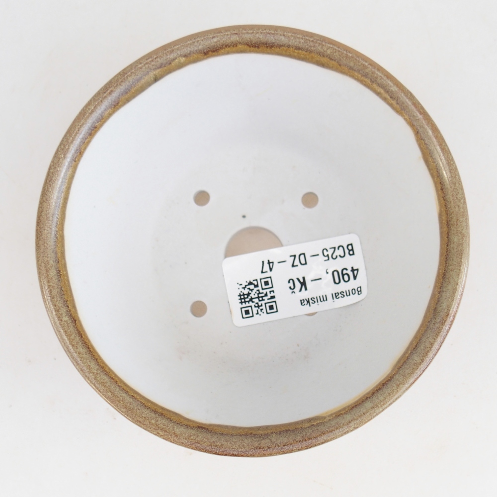 Bonsaischaal van keramiek 10,5 x 10,5 x 5 cm, bruin