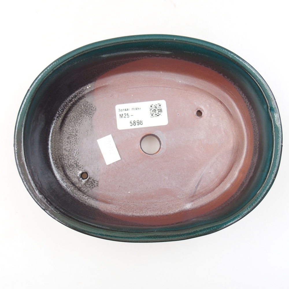 Bonsaischaal van keramiek 22 x 17 x 5 cm, groen